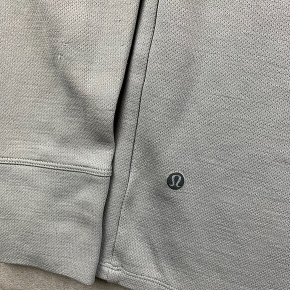 Lululemon Men Shirt Large Gray Mesh Crewneck Long Sleeve Warm Reflective Outdoor - Picture 9 of 10